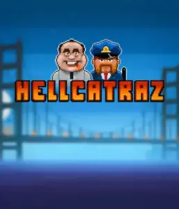 Explore the thrilling world of Hellcatraz slot by Relax Gaming, showcasing a cartoonish prisoner and a guard with the infamous Alcatraz prison and San Francisco skyline in the background. This graphic captures the fun and humor of an prison break-themed game, perfect for players looking for a unique slot experience, offering a captivating adventure. 