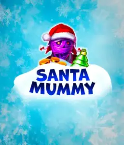  Behold the unique "Santa Mummy" slot game by Belatra, highlighting a mummified Santa decked out in festive holiday attire. This colorful image captures the mummy with a vivid purple hue, wearing a Santa hat, surrounded by snowy blue with icy snowflakes. The game's title, "Santa Mummy," is clearly shown in large, icy blue letters.